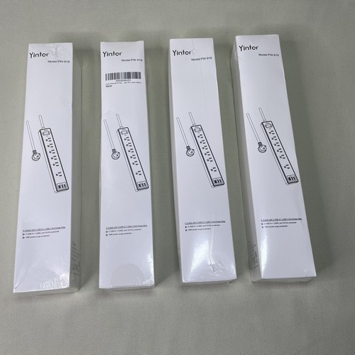 (4 Count) Yintor - 6 Outlet 2 USB A Ports 1 USB-C Port. POWER STRIP 6' - PW-919 - Picture 3 of 3
