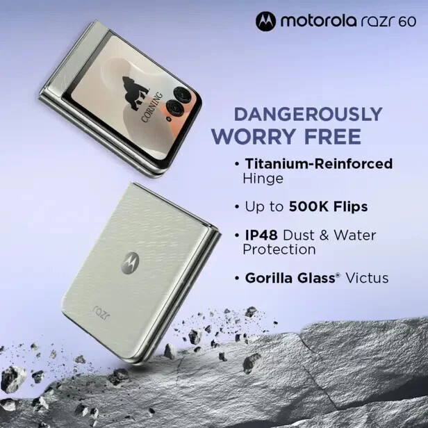 MOTOROLA Razr 60 (PANTONE Gibraltar Sea, 256 GB) (8 GB RAM)-GLOBAL