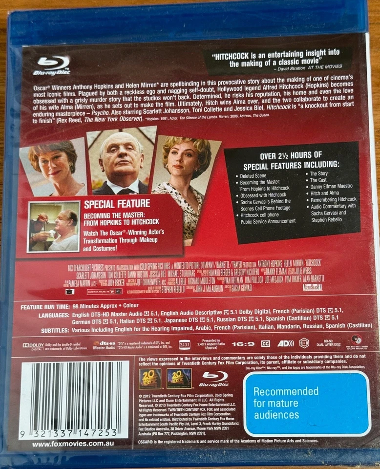 BLU-RAY-HITCHCOCK - REGION B -  NEW & STILL SEALED - image 2 of 2