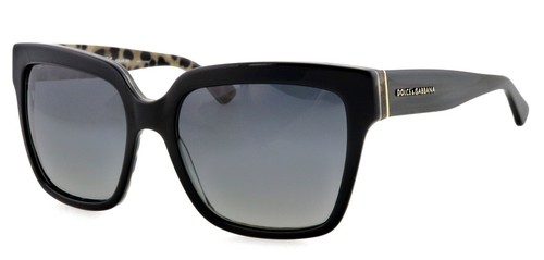 New DOLCE & GABBANA DG4234 2857/T3 57mm Black on Leopard Polarized Sunglasses - 第 2/7 張圖片