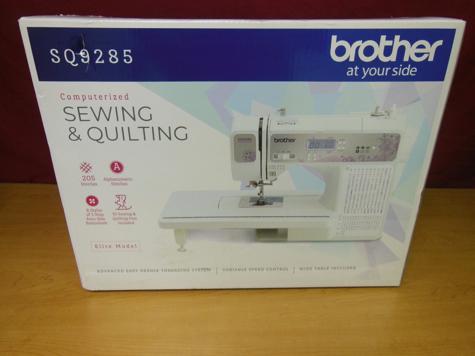 Brother SQ9285 Elite Model Computerized Sewing & Quilting Machine WHT
