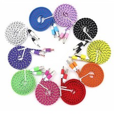 6FT MICRO USB flat Fabric Braided Charger Cable FOR samsung galaxy s6+ edge note