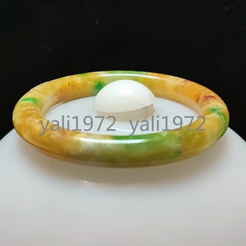 Zertifiziert Grade A Multicolor 56-57mm Natürliche Burma Jade Jadeit Armreif Armband - Bild 1 von 12