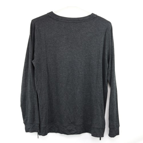 Matty M Long Sleeve Tee with Side Zippers, Charcoal, SMALL - Picture 4 of 4