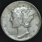 1940-P 10C Mercury Dime AU 90% Silver 22oct0515-2