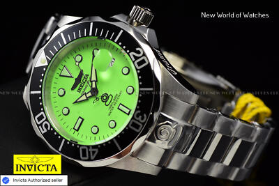 Invicta Men's Watch Grand Diver 47 MM Rare Green Dial Bracelet
