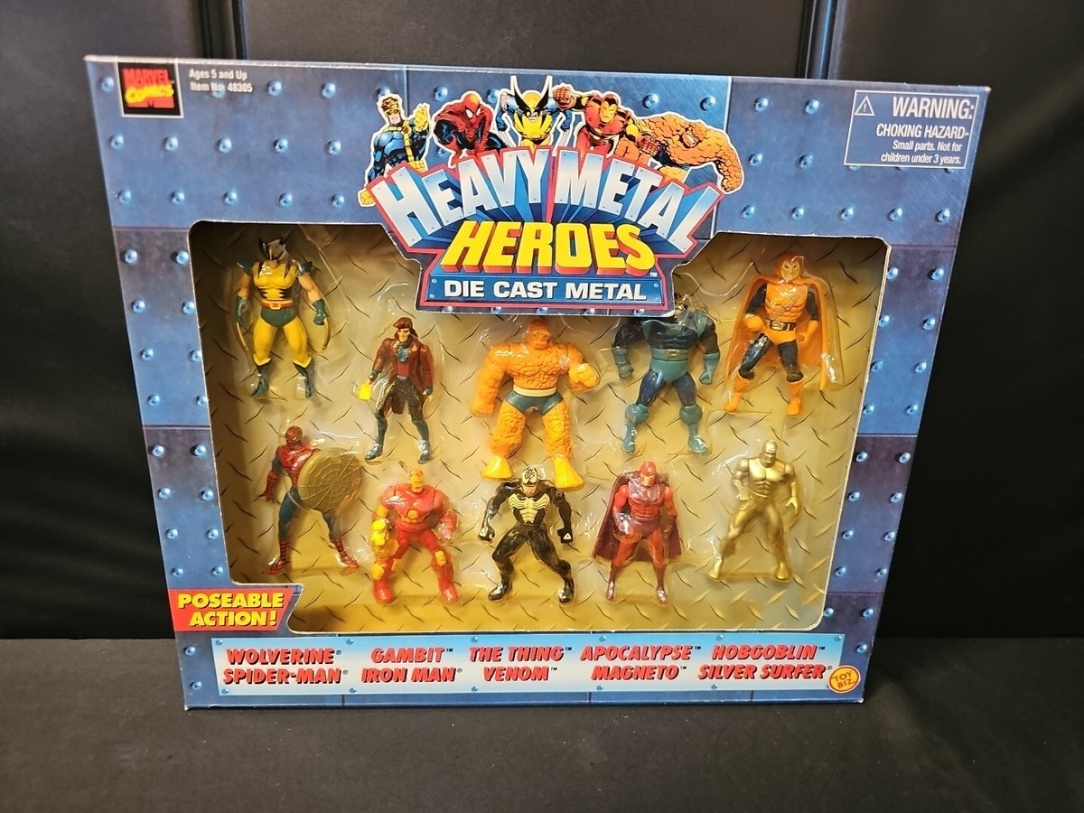 Marvel Comics Heavy Metal Heroes 10 Pack Die Cast Metal 1997 w