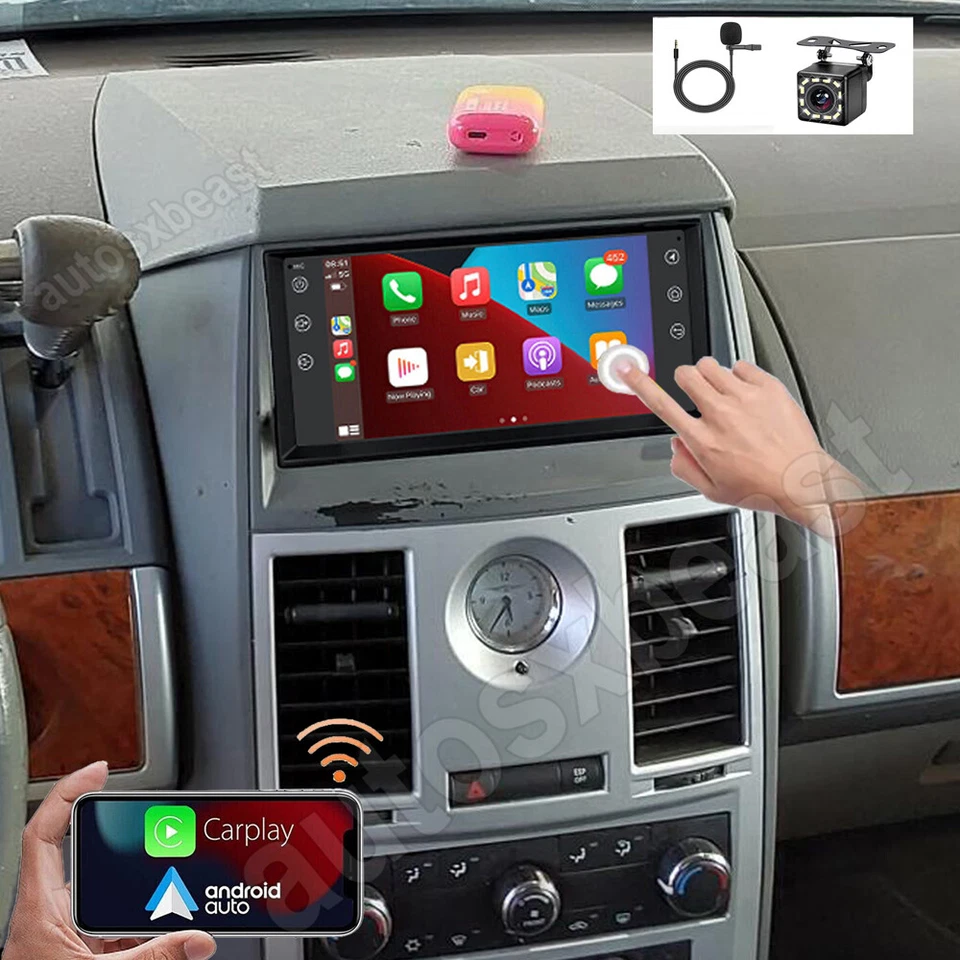 For 2008 2009 2010 Chrysler Town & Country Car Apple CarPlay Navigation Radio Bt Foto 3 de 4