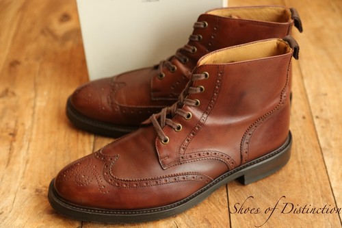 Russell & Bromley Brown Leather Derby Boots Shoes Mens UK 9 US 10 EU 43