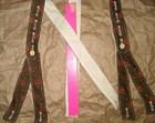 Civil War Suspenders DEEP GREEN RED Sewn on Period Hand Crank Sewing Machine  — photo 4
