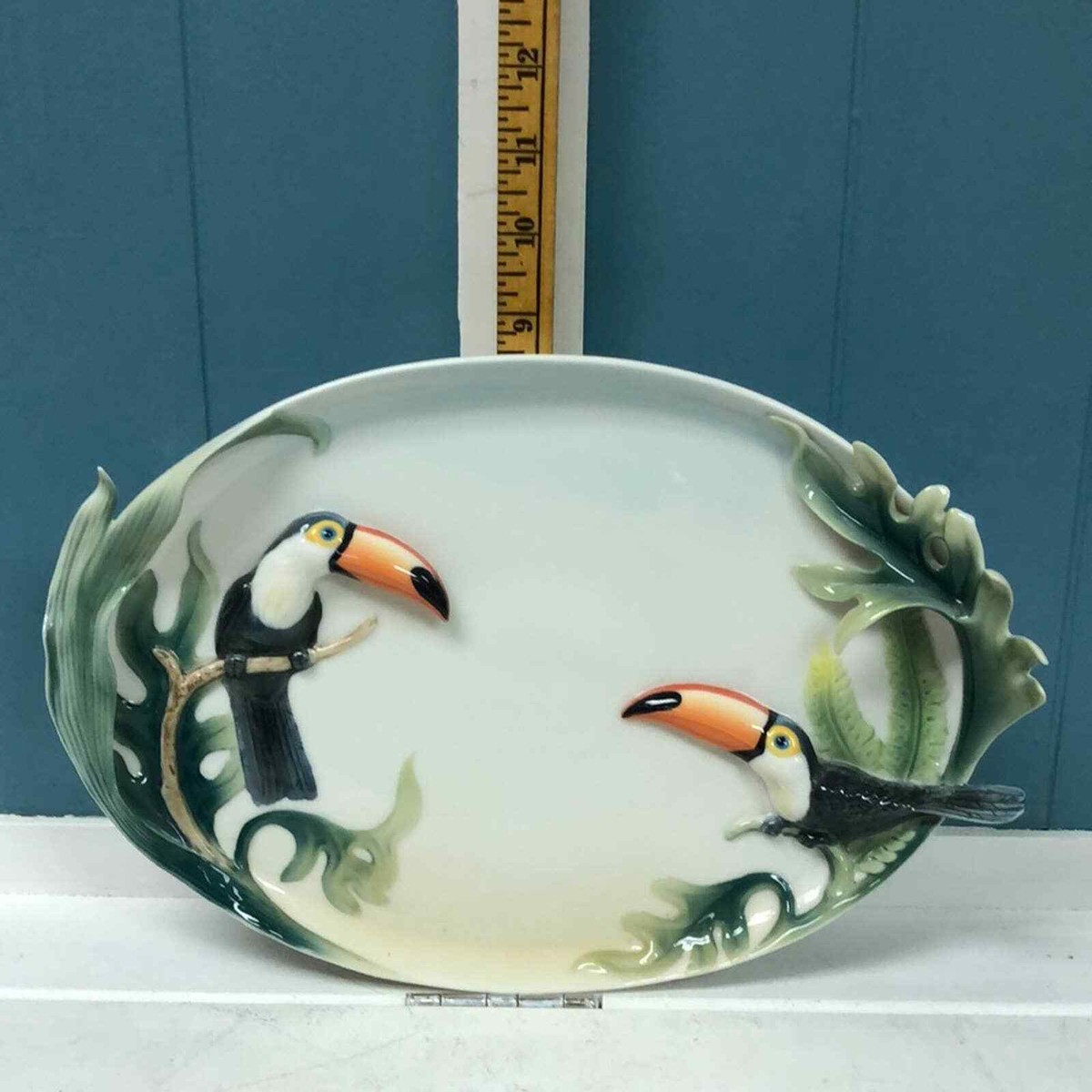 Franz Porcelain Paradise Calls Toucan Ornamental Platter FZ00403 8