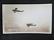 REAL PHOTO US ARMY BI PLANE BEING REFUELED IN THE AIR WW1 ERA