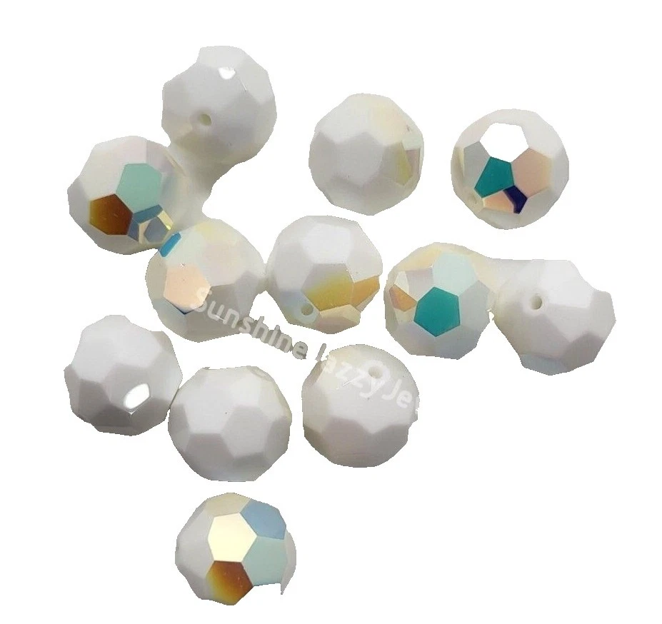 Round Crystal Iridescent Jewelry Making Beads