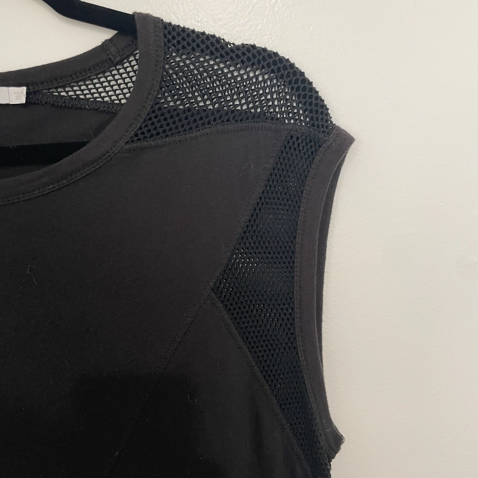 Alexander Wang abito a rete donna grande cappuccio maniche gotico cambio minimal cotone