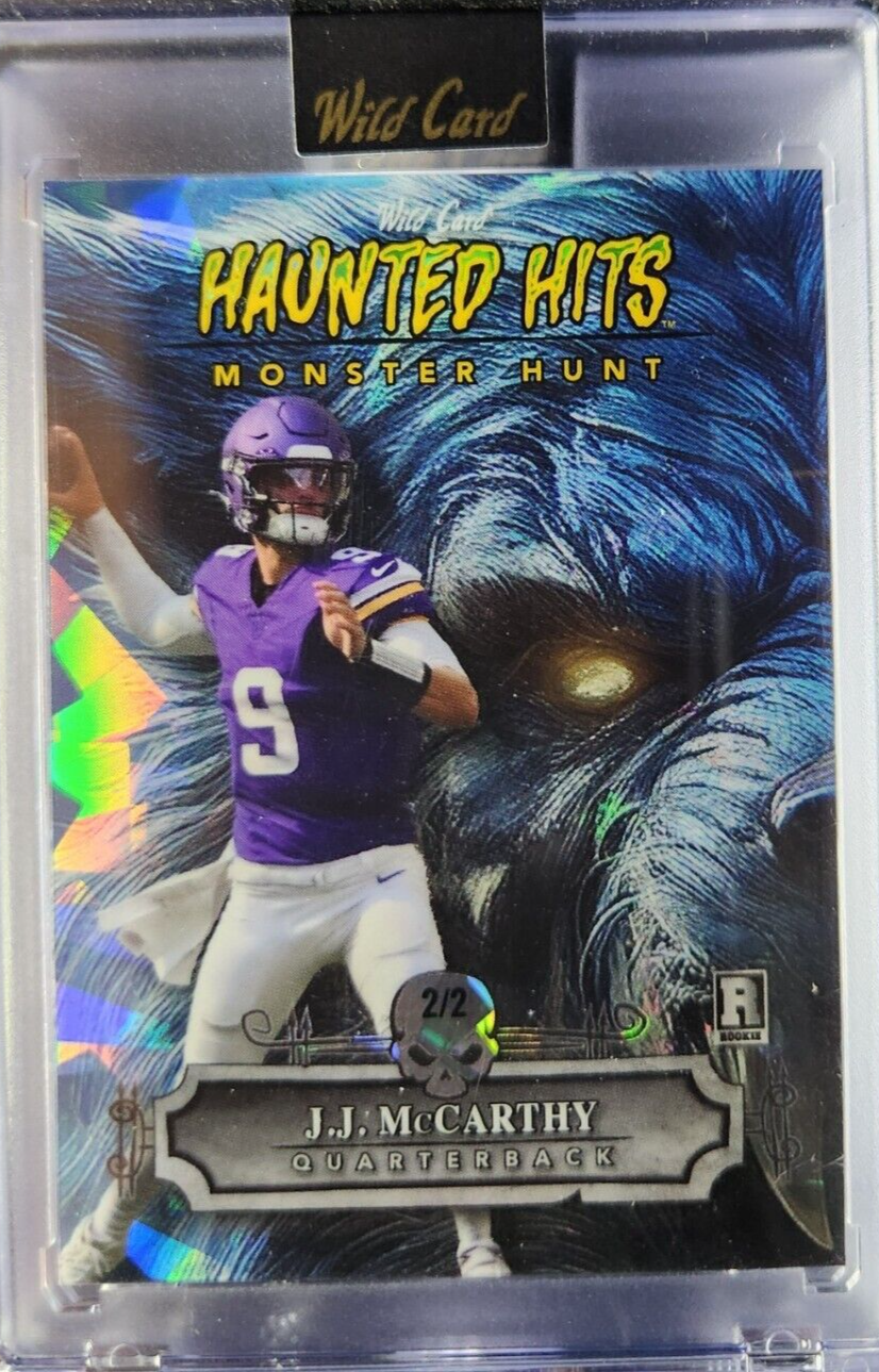 J.J. McCarthy 2024 Wild Card Haunted Hits #HHWW-JM RC /2