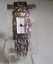 WOMEN'S SILVER FINISH CROSS BANGLE CUFF FASHION DRESSY CASUAL WATCH