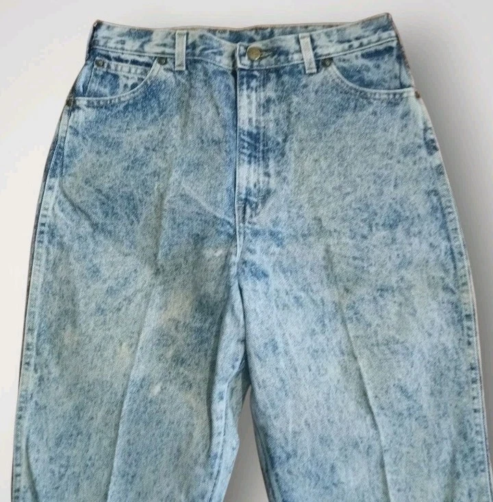 Vintage Gitano Acid Wash High Rise Slim Taper Jeans Size 16S - Image 3 of 4