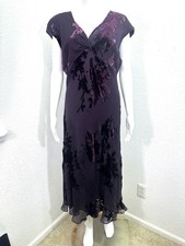 Sz 16 Jones New York Dark Romance Burnout Velvet Silk Dress Y2K Empire Waist