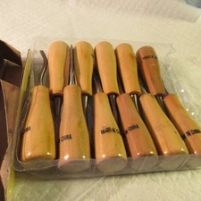 NOS Vintage Harbor Freight 11 Pc Wood Carving Set Hardwood Handles Item 04855
