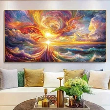 Abstract Cosmic for Galaxy Unframed Canvas Painting for Living