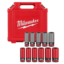 Milwaukee 49-66-7833 SHOCKWAVE 1/2" SAE/Metric Lug Nut Wheel Socket Set - 11 PC