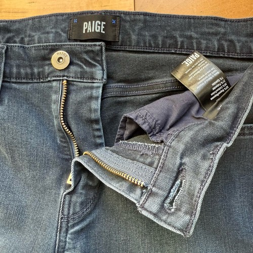 Paige Lennox Jeans Blue Denim Dark Wash Stretch Slim Straight Mens Size 30 Gray - Picture 4 of 10