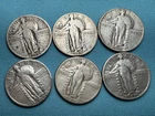 Lot (6) Standing Liberty Quarters 1928, 1929, 1930 P-D-S 90% Silver Estate Sale