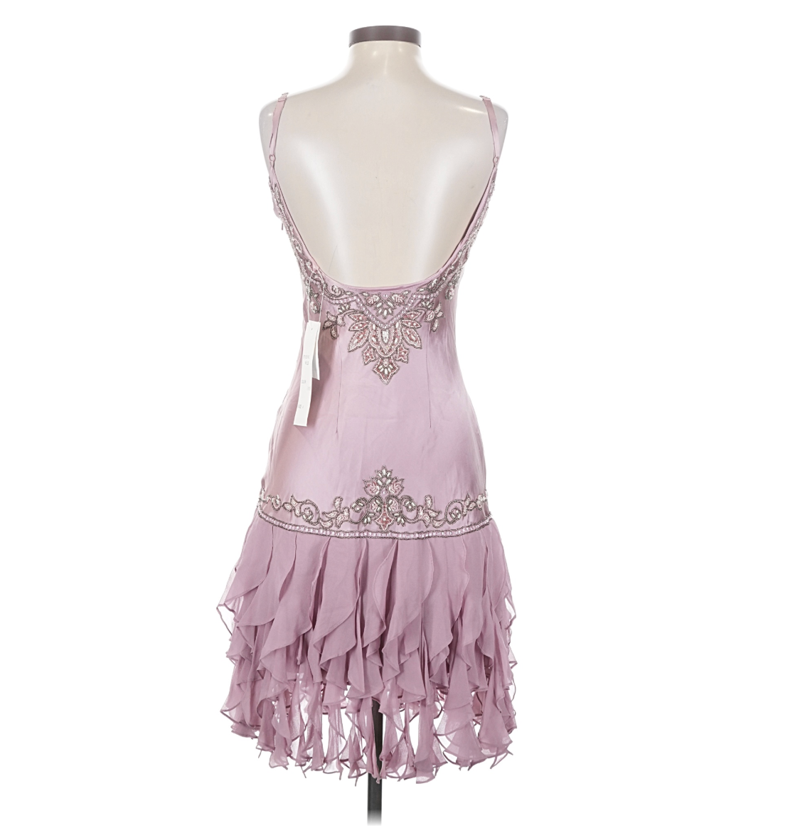 Sue Wong Nocturne Dress NWT Vintage SIlk Beaded Pink Fairy 20s Short Ruffle  S 4