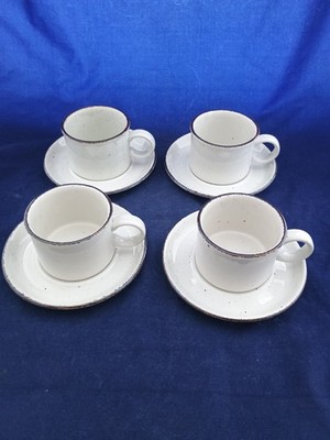 WEDGWOOD MIDWINTER Stonehenge Creation Cup & Saucer Set Set of 4 EXCELLENT