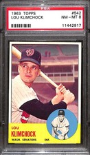 1963 Topps #542 Lou Klimchock  PSA 8 NMMT C98696