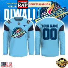 Custom Vancouver Canuck Celebrating Diwali 2025 Hockey Jersey S-5Xl