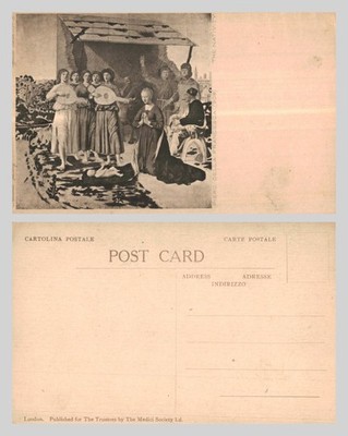 Alte Postkarte - Die Geburt Christi von Piero della Francesca - Medici Gesellschaft UNPOST