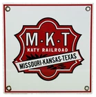 VINTAGE MISSOURI KANSAS TEXAS LINES PORCELAIN SIGN TRAIN STATION GAS OIL RAILWAY