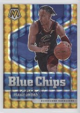 2020-21 Panini Mosaic Blue Chips Gold Mosaic Prizm 10/10 Isaac Okoro #7 0x5w