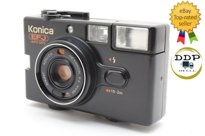 [N Mint ] Konica EFJ Auto Date Black 35mm Point & Shoot Film Camera From JAPAN