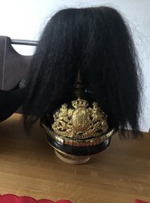 Bayrische Pickelhaube / Paradehaube schwarzes Echtrosshaar - sehr guter Zustand