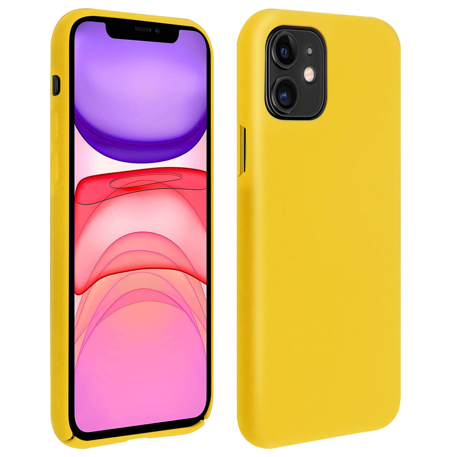 Coque silicone iPhone 11 jaune vif pour illuminer vos photos d'été