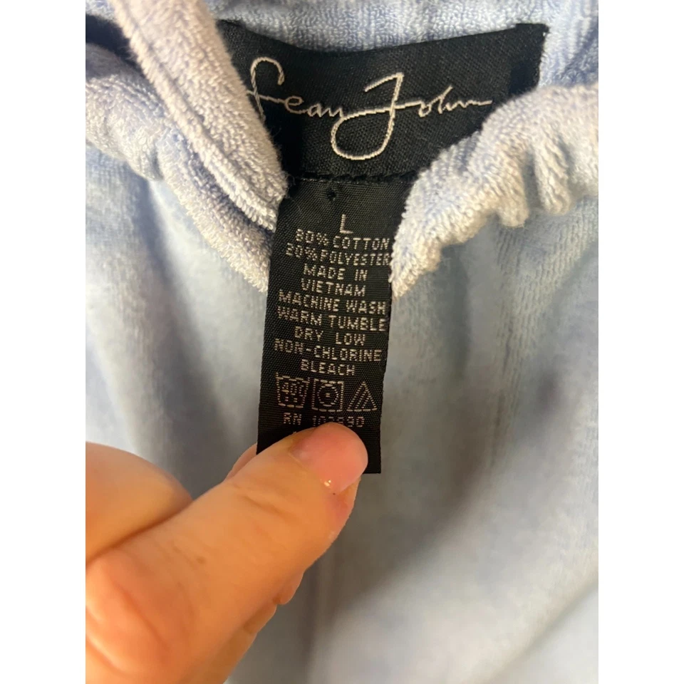 Pantalones grandes de tela de rizo azul Sean John para hombre NUEVO Foto 3 de 4