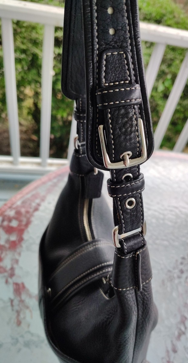 Coach MEDIUM Vintage Y2K A06S-5054 Hampton Soho Black Leather Flap