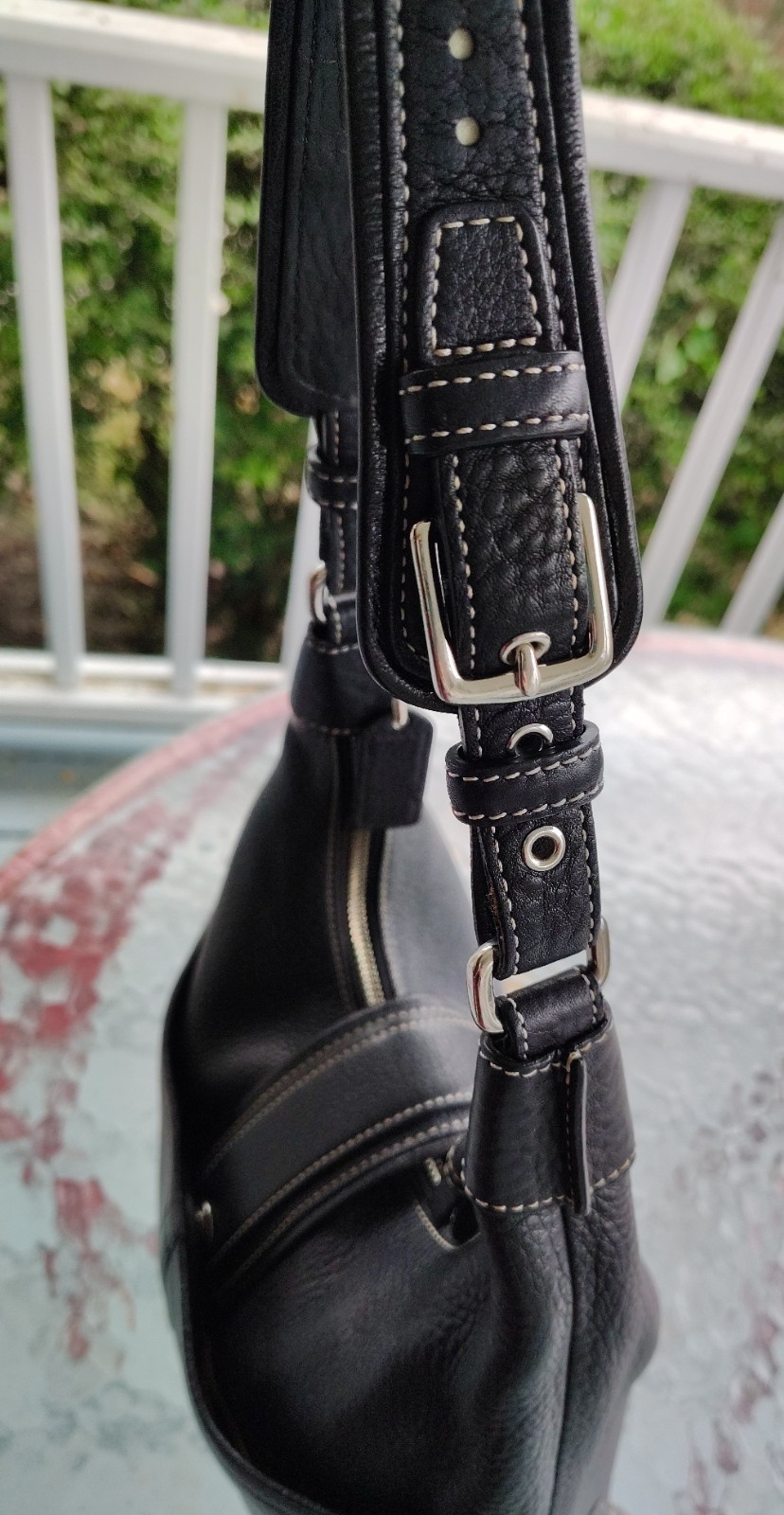 Coach MEDIUM Vintage Y2K A06S-5054 Hampton Soho Black Leather  Flap Hobo Bag image 6