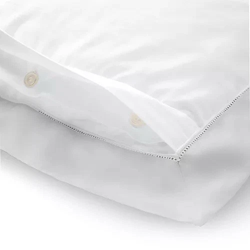 Borde de satén de algodón orgánico Ralph Lauren Euro Sham blanco/platino (frontera) $185 Foto 3 de 4