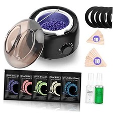 Waxing Kit - Wax Warmer for Hair Removal, Hard Wax Kit with 14oz 5 Bags Hard