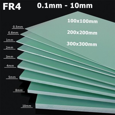 0.1mm - 10mm Thick  Epoxy Glass Fibre Sheet GRP G10 FR4 Glassfibre Plate Green