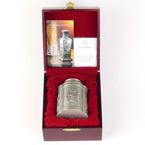 Royal Selangor Four Seasons Pewter Tea Caddy - Box & Papers Excellent Condition