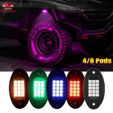 4/8 Pods RGB LED Rock Lights Led Rock Lights Fit Jeep Trucks ATV App Control