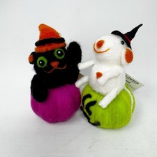 Halloween Celebrate Decor Needle Felted Mouse Pumpkin Black Cat Witch Walmart