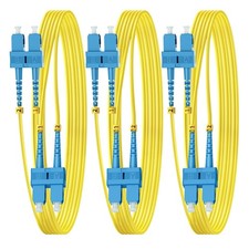 3 PCS OS2 SC To SC Single Mode Fiber Patch Cable Duplex 1G/10G 9/125um 10ft