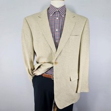 JOS A BANK Men's Sport Coat Blazer Two Button Beige Multi-color 100 Silk 46R