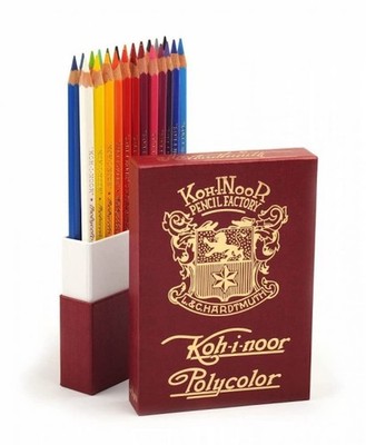 Koh-I-Noor Polycolor Drawing Pencil Set, 24 Assorted Colored Pencils in a Ret...