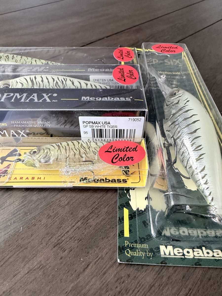 Megabass SB White Tiger set of 6 Vision 110 pop max Karashi deep